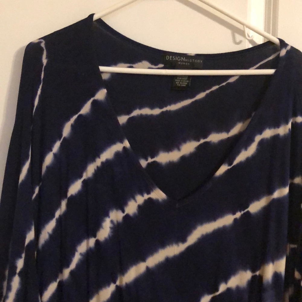 Blue and white striped dress
